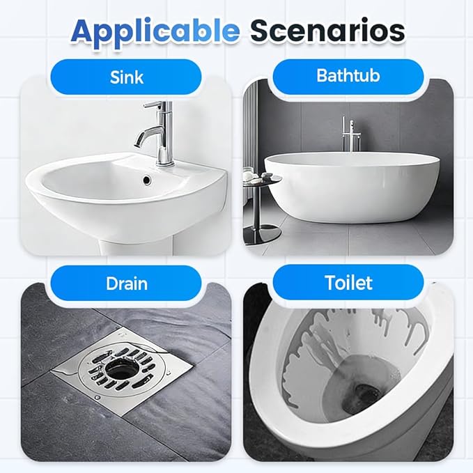 3PCS Drain Cleaner Powder, Multi-functional Pipeline Dredging Agent, Sink Drain Cleaning Powder for Kitchen, Bathroom, Toilet, Pipe Maintenance