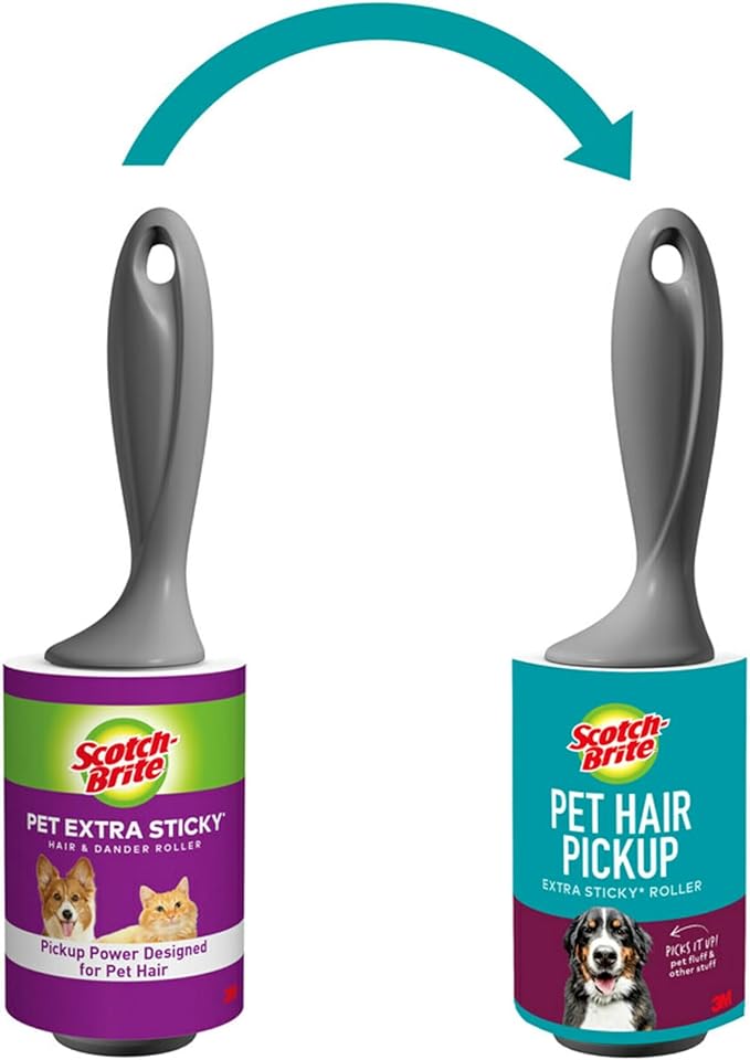 Scotch-Brite Pet Extra Sticky Lint Roller for Pet Hair, Furniture and Clothes, 70 Sheets (Pack of 2)