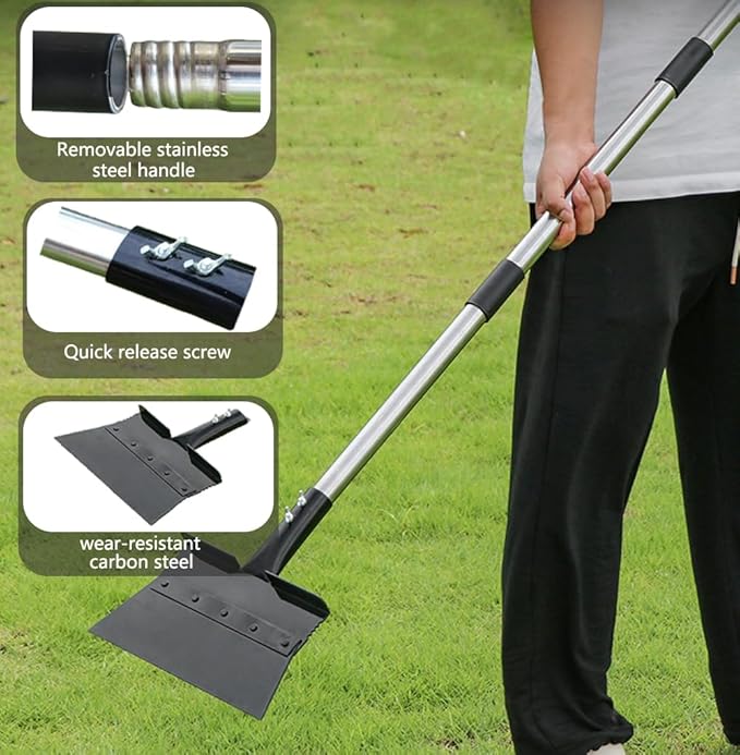 IRISFLY Long Handle Multifunctional Cleaning Scraper Shovel,Heavy Duty Garden Tool for Landscaping, Farm Weeding Tool, Outdoor Garden Camping Weeding