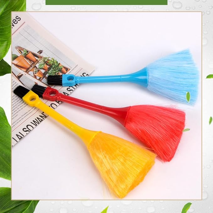 ZORZA 3Pcs Mini Dusting Brush Fluffy Microfiber Duster Anti Static Keyboard Brush Computer Screen Brush Dusting Tools for Electronics' Dusting Needs(3 Colors)