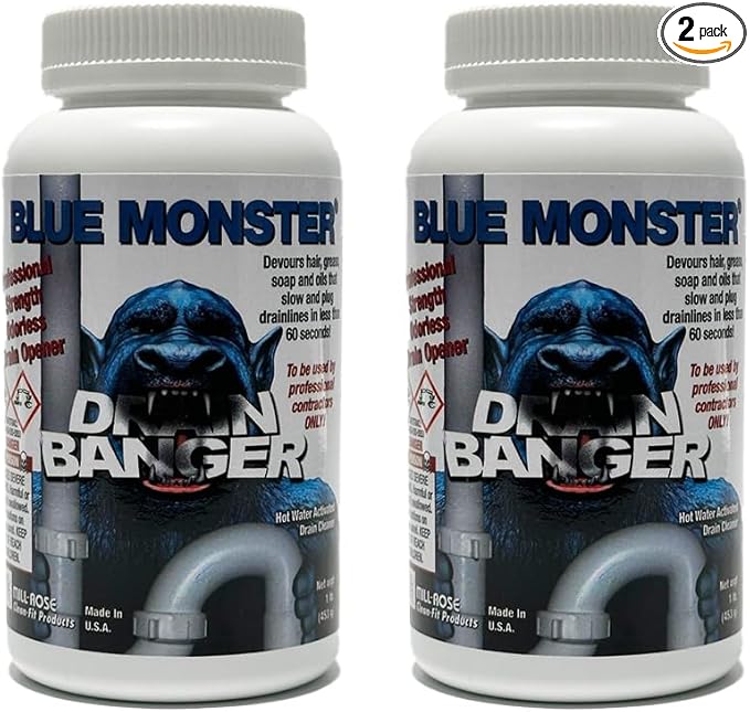 Set of 2 Blue Monster Drain Banger Drain Cleaner