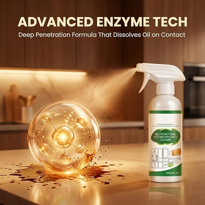 Kitchen Appliance Cleaner Spray, Multi-Purpose Cabinet Cleaner All in One, Kitchen Cabinet Cleaner for Stove Oven Range Hood Countertop, No Rinse No Scratch, 120ml/4oz (3PCS)
