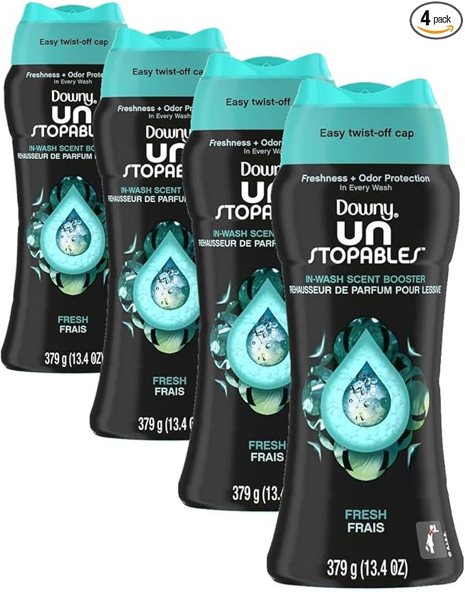 Downy Unstopables Fresh Scent Booster Beads | In-Wash | 13.4 oz, Pack of 4