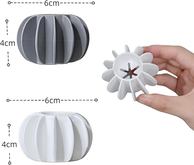 16 PCS Silicone Steamer Dryer Balls Washer Balls,Reusable Laundry Balls, (8 White+8 Gray)