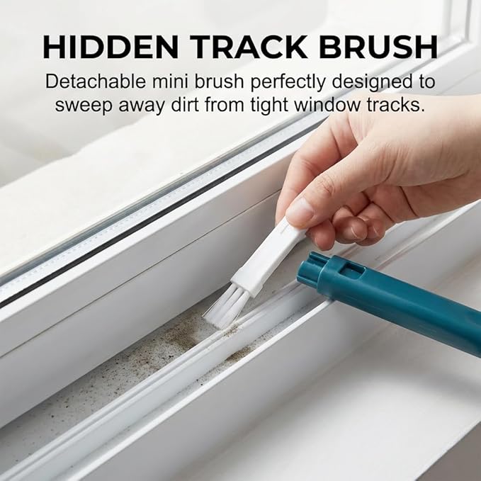 Window Screen Cleaning Brush,2 in 1 Window Screen Cleaner Tool with Squeegee,Mesh Screen Cleaner,Multi-Purpose Cleaning Brush for Patio, Door, Porch Screens (Yellow Green)