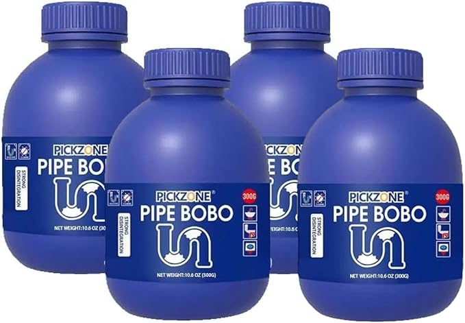 Pipe Bobo Drain Cleaner - Pipe Bobo Drain Cleaning, Powerful Unclogging, Clog Remover, Shower, Tub, Compatible with All Pipe (4Pcs, Fl Oz, 53.6)