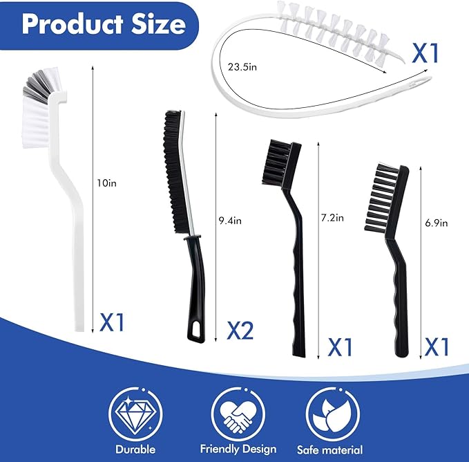 6 Pcs Washing Machine Cleaning Brush Kits, Front Load Washer Cleaner Brushes Tools - 1 Pcs Drum Laundry Cleaning Brush and 5 Pcs Crevice Cleaning Brushes for Lint, Tight Spaces and Washer Rubber Seal