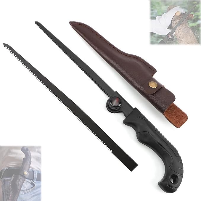 Hand Saw With Sheath,Saws Blades Retractable Gardening,Outdoor Portable Hand Pull,Durable Three Blade Toothed Steel Mini Saw,For Camping, Gardening, Cutting Wood, Pvc, Bone, Pruning appliance