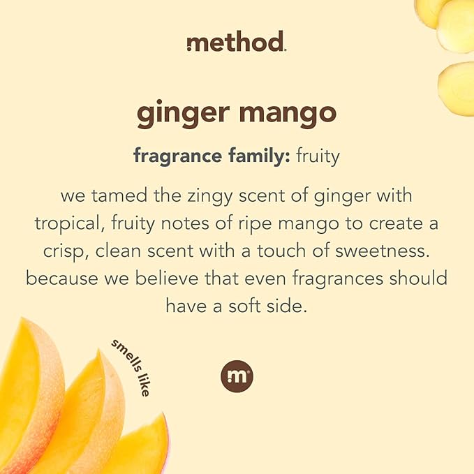 Method Fragrance Booster, Ginger Mango, Keeps Clothes Fresh For Up to 12 weeks, 14.8 Ounces (Pack of 6)