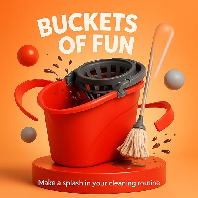 2.5 Gallon Mop Bucket with Built-in Wringer Red Cleaning Bucket for Floor Care Home Use Workspaces Janitorial Tasks and Household Cleaning Needs