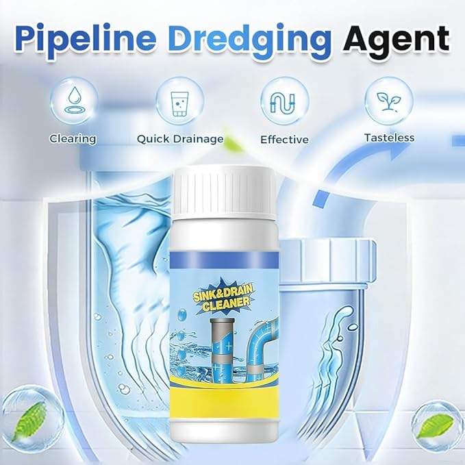 3PCS 2026 New Multi-functional Wild Tornado Pipe Dredge,Powerful Sink Cleaner Powder Fast Foaming for Kitchen Toilet Pipeline Quick Cleaning Tool