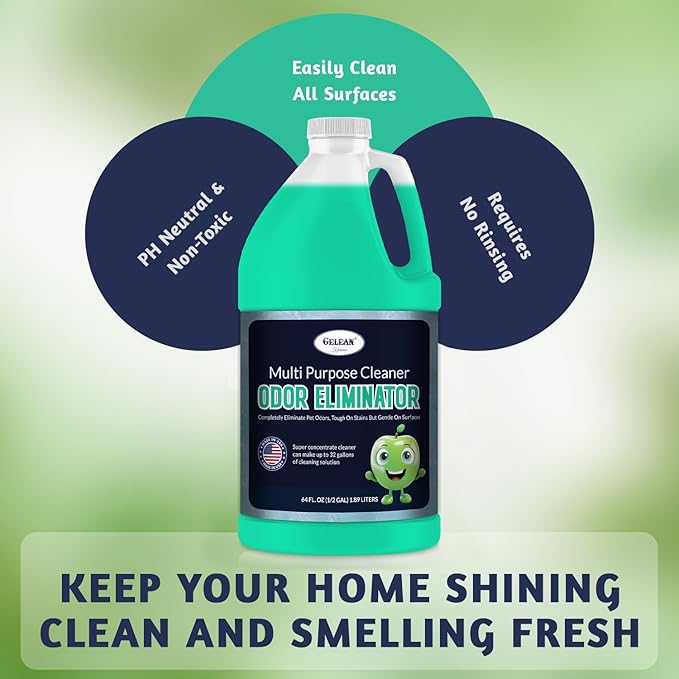 Multi Purpose Cleaner Pet Odor eliminator 64oz - Concentrate MAKES 32 GALLON - MADE IN USA- pH Neutral - Strong Floor Cleaner Odor eliminator - Stain Remover Cleaner & Deodorant (64 Fl Oz, Sky Breeze)