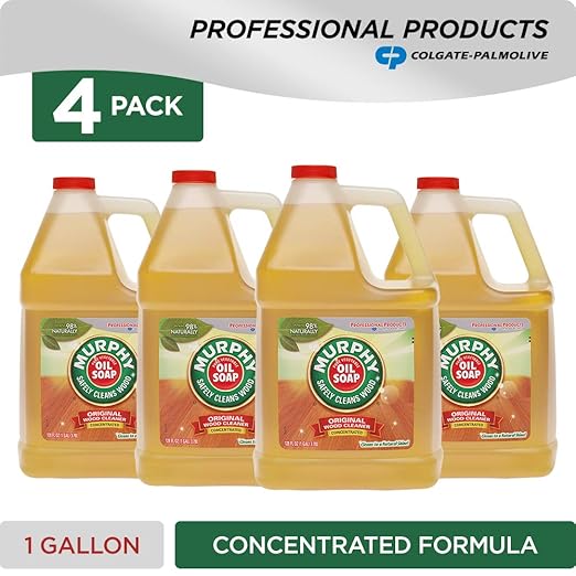 MURPHY OIL SOAP Wood Cleaner & Hardwood Floor Cleaner (128 Fluid Ounces | Case of 4), Concentrated Formula, Original, Multi-Use Natural Wood Cleaner and Furniture Polish