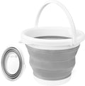 Collapsible Bucket with Handle 10L(2.6 Gallon), Portable Mop Bucket for Cleaning, Silicone Ice Buckets for Outdoor Camping Fishing Car Washing Household Cleaning Supplies, Large Plastic Wash Basin Tub