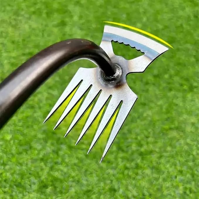 2Pcs Weed Puller Tool, Weeding Artifact Uprooting Steel Hand Weeder Tool for Garden Yard Farm - Durable Manganese, Manual Multifunctional Weeding Artifact Kit (Green)