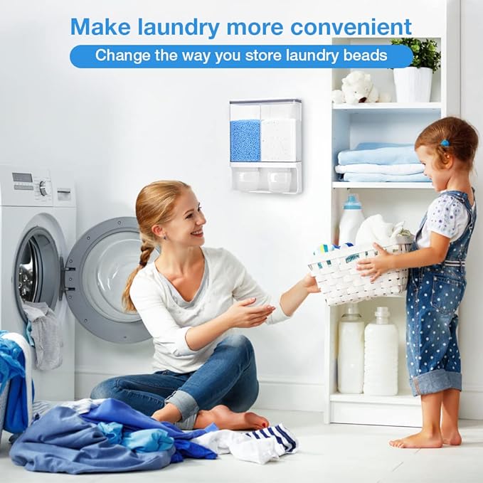 Conworld Laundry Beads Dispenser -Laundry Detergent Dispenser, Easy Access to Scented Beads, Laundry Room Organization Suitable for Laundry Beads , Laundry Powder, Rice (BPA Free )