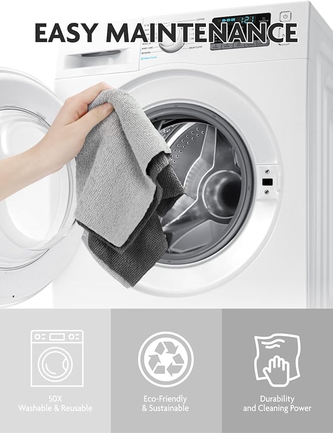 Fantasticlean Microfiber Cleaning Cloth Roll -75 Pack, Tear Away Microfiber Towels, 12" x 12", Reusable, Washable, Scratch Free, Ultra Absorbent for All-Around Cleaning Supplies (DimGray)