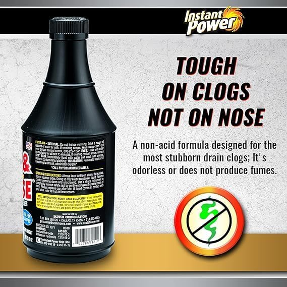 Instant Power Hair & Grease Liquid Drain Opener 20 oz. - Total Qty: 6