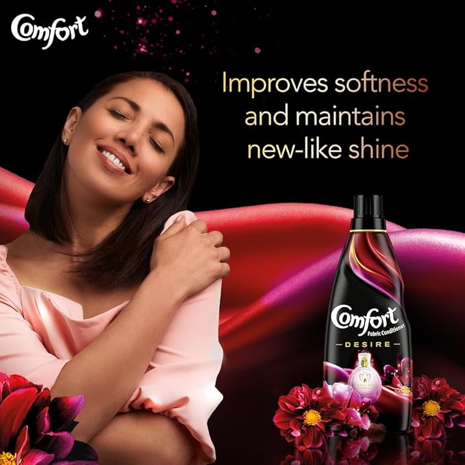 Comfort Perfume Deluxe Fabric Conditioner 850 mL | After Wash Liquid Fabric Softener | Softness, Shine & Long Lasting Freshness