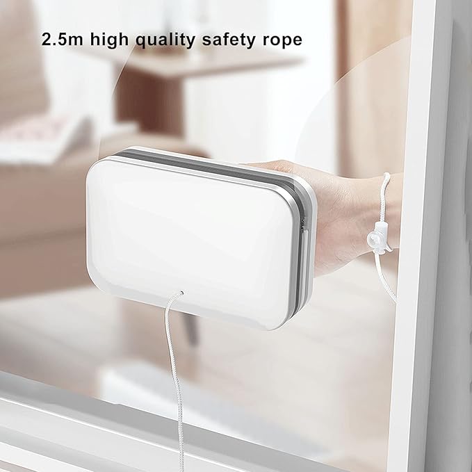 Magnetic Window Cleaner Double Sided, Large Handle Double Sided High Sturdy Plastic Window Cleaning Tool for 3 to 10mm Glasses Outside Window Cleaner Tool