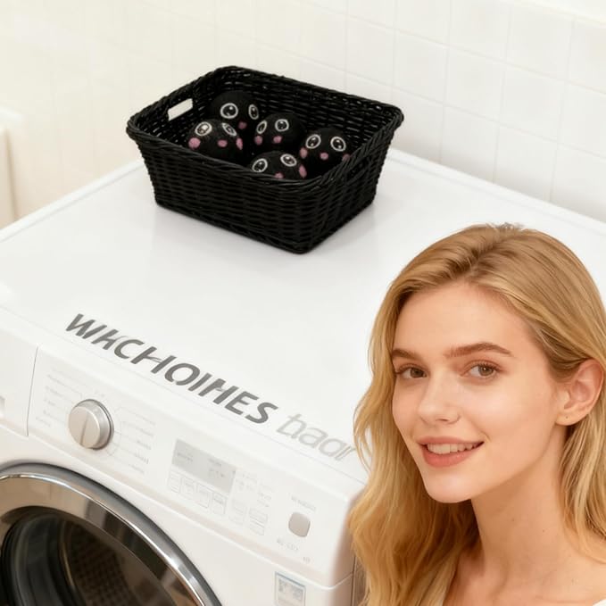 Dry Balls, Black Wool Dryer Balls Laundryer Balls for Dryer Premium 6-Pack New Zealand Wool Save Drying Time by 30%, Eliminate Static Cling, Reusable & Eco-Friendly Chemical Free