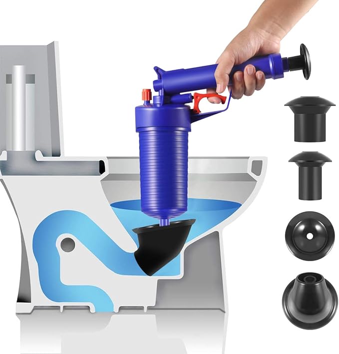 Toilet Plunger, Air Drain Blaster, Pressure Pump Cleaner, High Pressure Plunger Opener Cleaner Pump for Bath Toilets, Bathroom, Shower, Sink, Bathtub, Kitchen Clogged Pipe