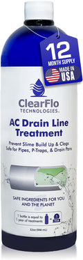 AC Drain Line Cleaner / 12 Month Supply | Safe Chlorine Free Non Toxic Formula with Natural Tea Tree Oil | HVAC Drain Line Solution for Tough Clogs & Buildup