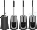SetSail Toilet Brush, Compact Size Toilet Bowl Brush and Holder Toilet Brushes for Bathroom with Stainless Steel Handle Toilet Cleaner Brush with Durable Scrubbing Bristles, 4 Packs