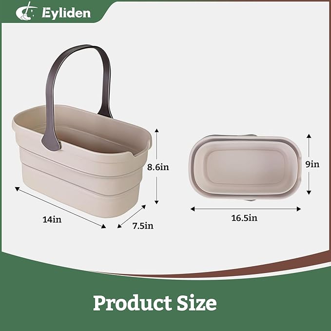 Eyliden Collapsible Bucket, Bucket for Cleaning Mop, 10L(2.6Gallon) Multiuse Foldable Water Pail, Portable Handy Basket for Cleaning Mop, Camping, Tailgating and More