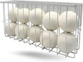 10 XL Wool Dryer Balls Laundry Reusable from New Zealand Wool & Magnetic Dryer Ball Holder - Laundry Wool Dryer Balls Storage Containers: Easy Install Without Tools, Magnetic Basket for Dryer Balls