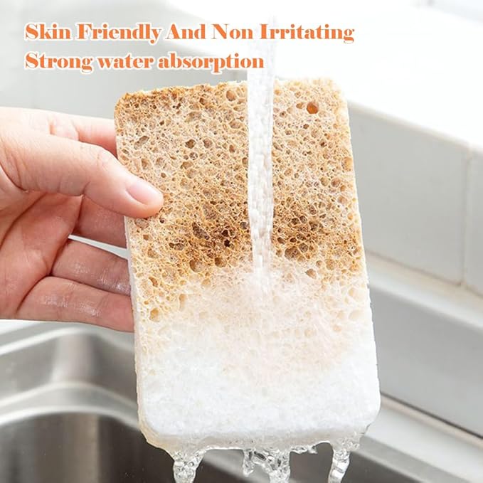 12 - Pack Non-Scratch Scrub Sponges - Sponges for Dishes and Washing Dishes, Cleaning Sponges for Kitchen Home Bathroom Cars, Funny Cut-Outs DIY for Kids(Black&White