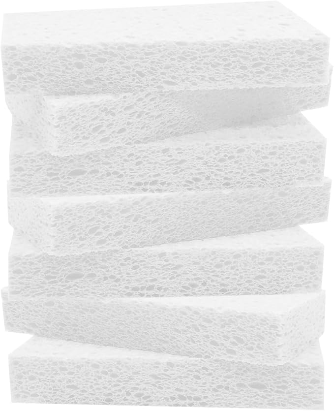Large Cellulose Sponges, Kitchen Sponge for Dish, Thick Heavy Duty Scrub Pads, Non-Scratch Scrubber for Household/Cookware/Bathroom/Office/Boat 5.5" x 3" x 1" (7 Pack) White