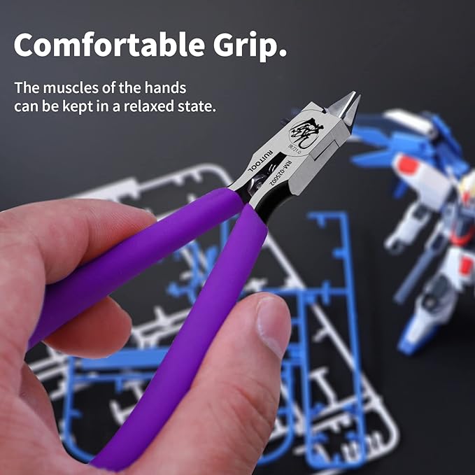 RUITOOL Model Nippers, Model Tools for Beginners to Repair and Fix Plastic Models, Ultra-thin Single-edged Non-slip Grip, 4.7 Inch Sharp Cutters for Model Building
