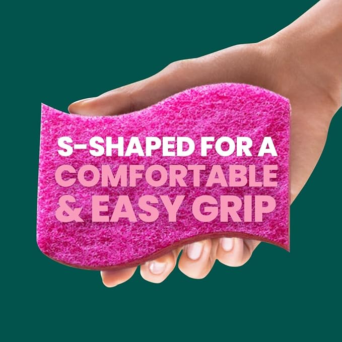 Scotch-Brite Gentle Clean Delicate Scrub Sponges, For Washing Dishes and Cleaning Kitchen, 3 Scrub Sponges