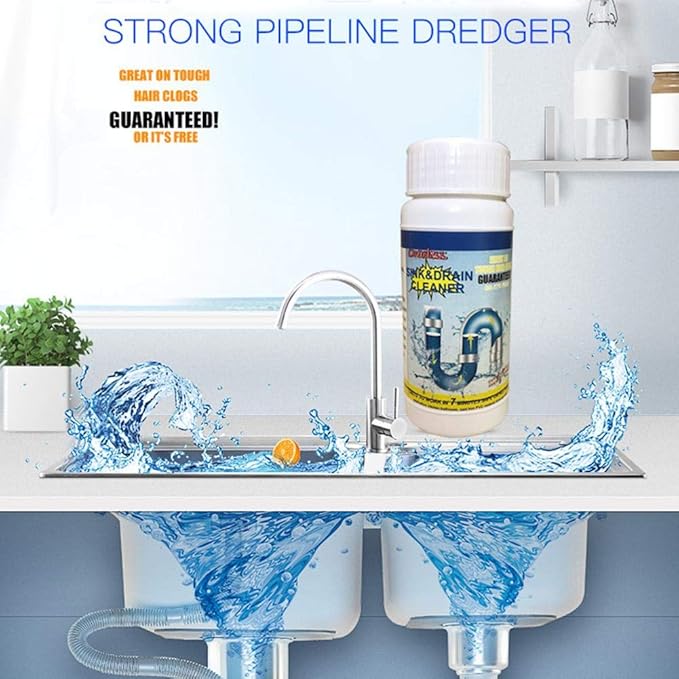 Pipe Dredge Deodorant, Powerful Sink Drain Cleaner Pipe Dredging Agent Sewer Toilet Dredge Powder Cleanser Dredge Agent for Kitchen Toilet Pipeline Quick Cleaning Tool