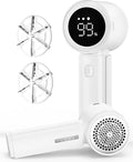 ASNUG Fabric Shaver, Electric Lint Remover, Sweater Shavers to Remove Pilling with 3 Speeds, 6 Leaf Blade, LED Display & Type-C Rechargeable, Removes Fuzz, Pills for Clothes, Couch, Furniture