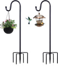 Shepherd Hooks - 2 Pack 46 Inch Bird Feeder Pole with 5 Prongs Base for Hanging Lantern, Hummingbird, Lightweight Plant, Shepherds Hook for Outside