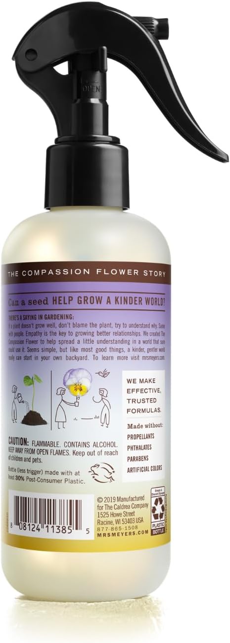 Mrs. MEYER'S CLEAN DAY Compassion Flower 4 Pack Variety, Liquid Hand Soap 12.5 OZ, Liquid Dish Soap 16 OZ, Multi-Surface Everyday Cleaner 16 OZ, Room Freshener 8 OZ, 1 CT