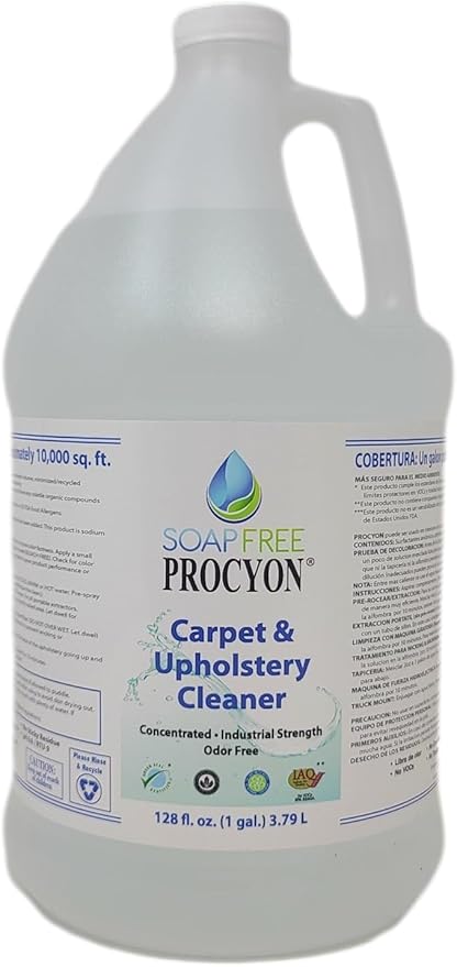 Procyon Carpet & Upholstery Cleaner Concentrate - Professional Pet, Earth, Family-Safe Cleaning Solution for Fabric & Furniture (512 Oz case)