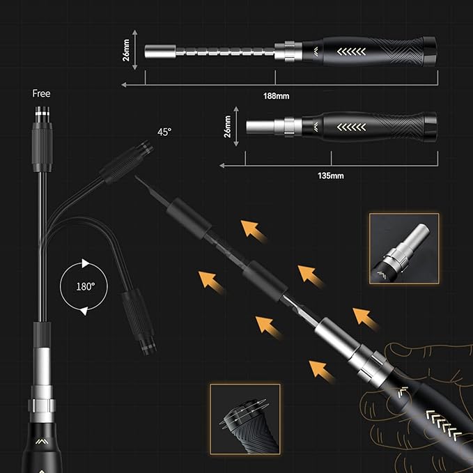 JAKEMY Professional Screwdriver Set for Electronics Repair, Computer Screwdriver Kit with 126 Magnetic Precision Bit Set and Opening Tool Kit for Laptop, MacBook, iPhone, Tablet, Watch, Modding, DIY