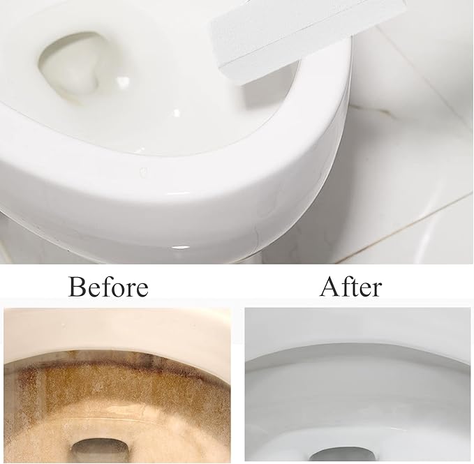 3 Pack Pumice Stone for Toilet Bowl Cleaning with Handle, Scouring Stick Remove Toilet Bowl Hard Water Rings, Calcium Buildup and Rust for Cleaning Toilet, Bathroom, Kitchen Sink, Grill (White)