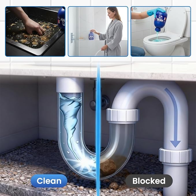 Drain Cleaner, 2026 Powerful Drain Opener for Kitchen Sink, Professional Unclogging, Unclog drains, clog remover, Shower, Tub, Compatible with All Pipe (2pcs)