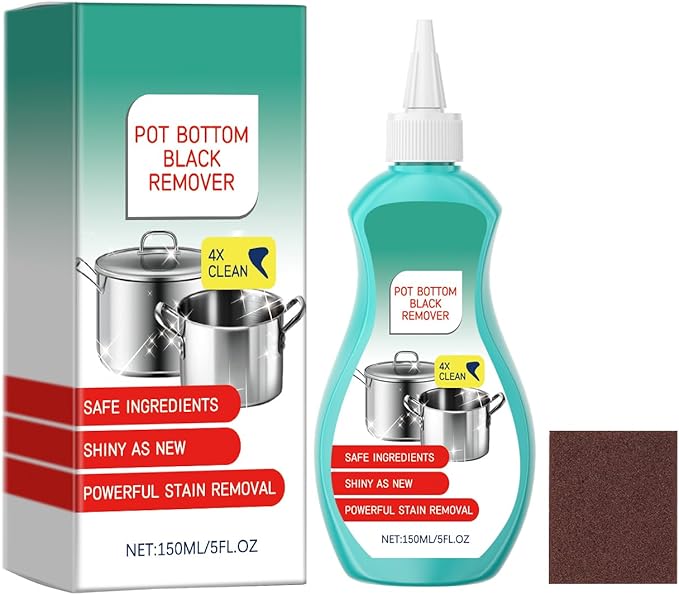 Liquid Pot and Pan Cleaner for Burnt On Food & Grease, Tough Stove Top and Cookware Cleaner, Removes Stubborn Stains on Stainless Steel, Cast Iron, Copper Pots - 5 fl oz