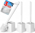 3Pack Toilet Bowl Brush and Holder Set - Toilet Scrubber Brush,Cleaning Brush,Bathroom Decor,Household Essentials,Cleaning Supplies,Home Essentials,White