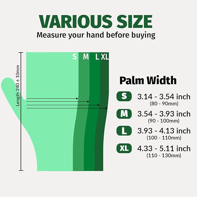 GORILLA SUPPLY Disposable Heavy Duty Vinyl Gloves Latex & Powder Free, BPA Free Food Safe, 100, 300, 1000, S, M, L, XL