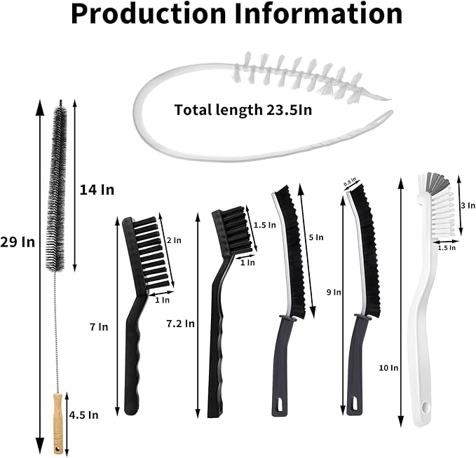 Washing Machine Cleaning Brush Set, Front Load Washer Machine Cleaner Accessories, Drum Laundry Cleaner Brush Household Cleaning Tools for Bathroom, Shower & Kitchen (6 Pcs)