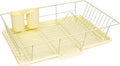 Sweet Home Collection 3 Piece Dish Drainer Rack Set with Drying Board and Utensil Holder, 12" x 19" x 5", Yellow