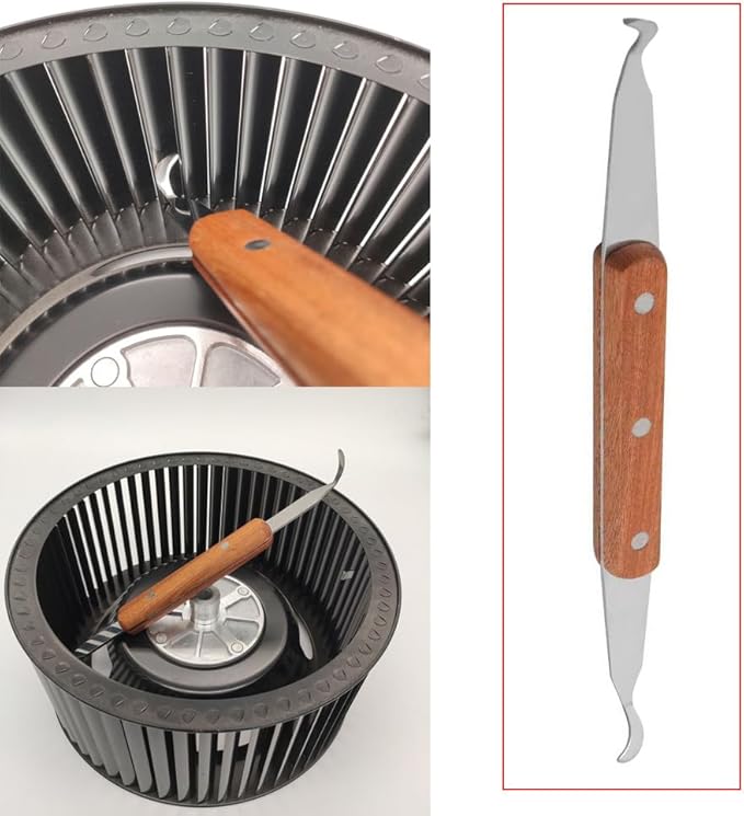 Range Hood Fan Grill Scraper Heavy Duty Multi-Purpose Griddle Scraper with Curved Tip Double Ended Cleaning Tool for Under-Cabinet Range Hood Kitchen Hood Vent Portable Barbecue Grill