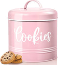 DAYYET Pink Cookie Jar for Kitchen Counter, 1 Gallon Vintage Cookie Jar with Airtight Lid, Large Food Storage Container for Candy, Cookies, Dessert, Farmhouse Kitchen Decor and Accessories