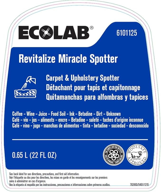 Ecolab Revitalize Miracle Carpet & Upholstery Spotter - 22 FL OZ Spray Bottle